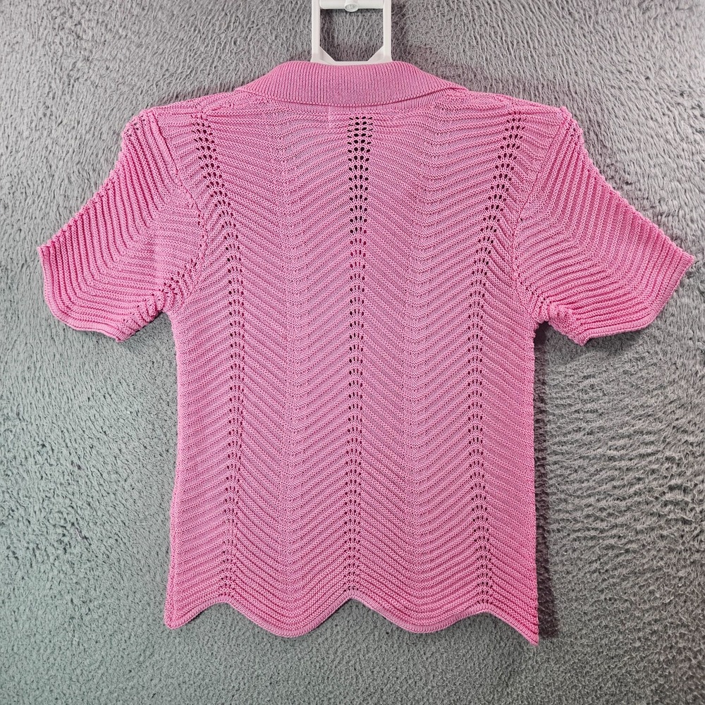 NWOT English Factory Shirt Top Women Small Knit Scallop Hem Pink - Pls Read - Picture 9 of 13